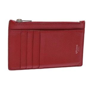 Celine Red Leather Card Holder